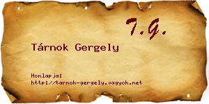 Tárnok Gergely névjegykártya
